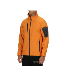 Custom men's 3 layer membrane fabric softshell jacket for walking wear waterproof breathable